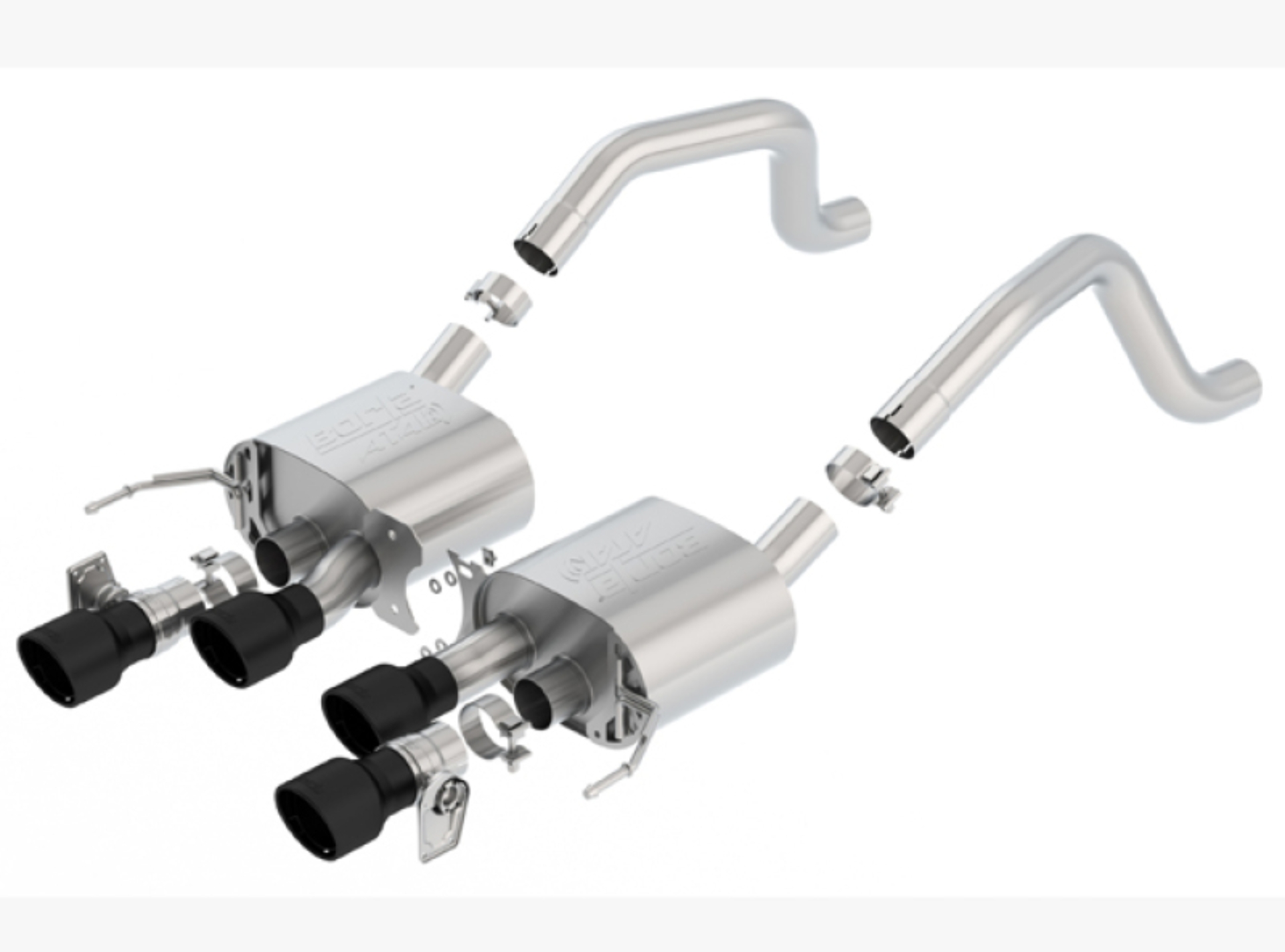 Picture of Borla 2015+ Chevy Corvette C7 Z06 6.2L Axle Back ATAK Exhaust Black Quad Tips w/o AFM w/ NPP