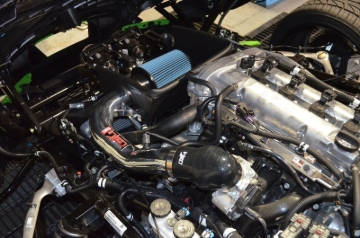 Picture of Injen 2015-2017 Polaris Slingshot 2.4L 4 Cyl Wrinkle Red Short Ram Intake w/ Heat Shield