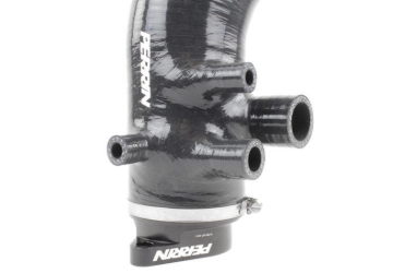 Picture of PERRIN 15-21 Subaru WRX / 14-18 Forester XT Turbo Inlet Hose 3in. w/ Turbo Adapter Flange - Black
