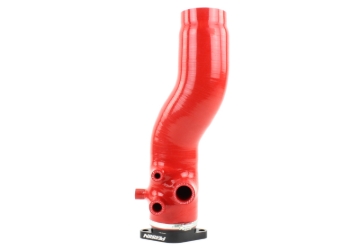 Picture of PERRIN 15-21 Subaru WRX / 14-18 Forester XT Turbo Inlet Hose 3in. w/ Turbo Adapter Flange - Red