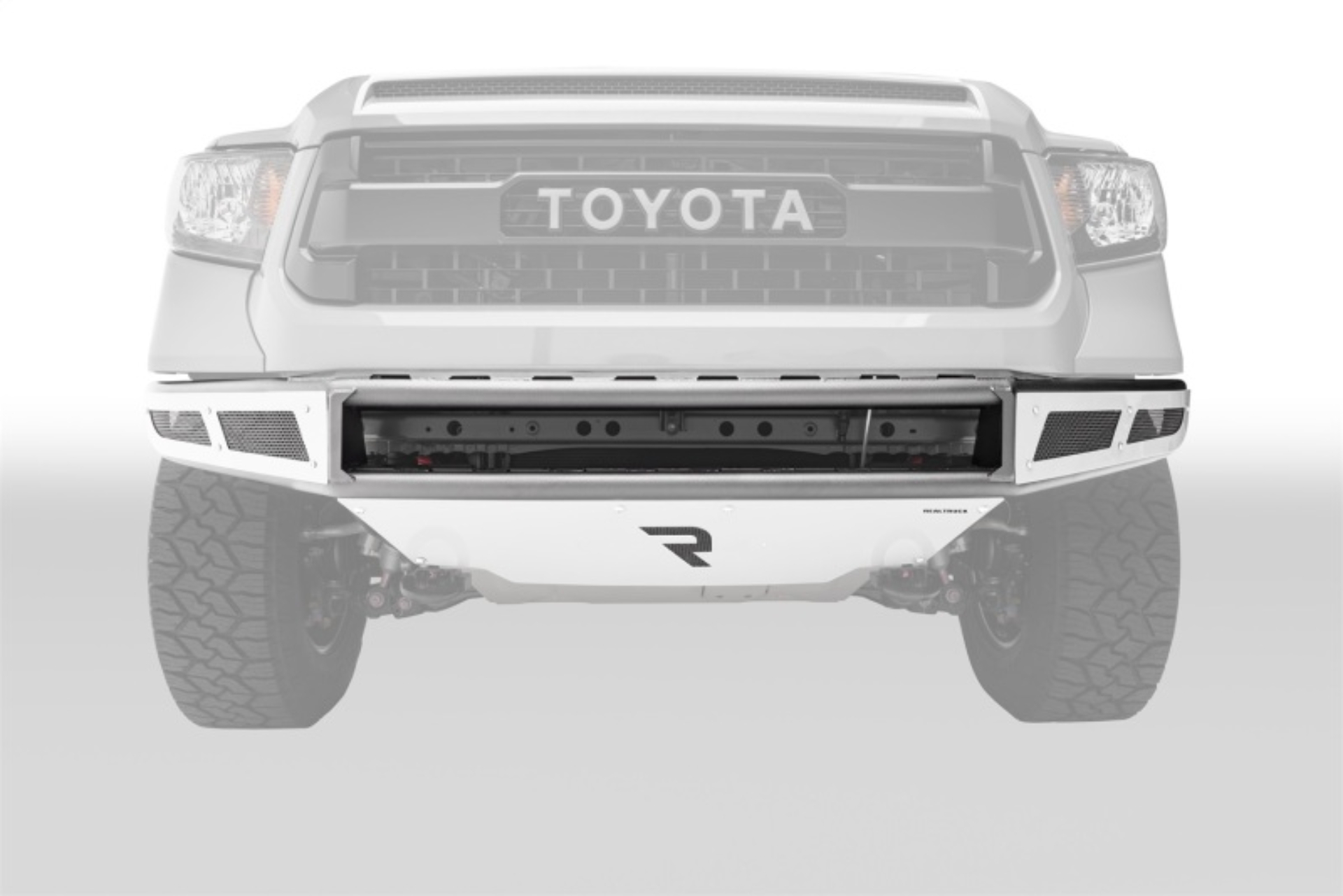 Picture of N-Fab M-RDS Front Bumper 14-17 Toyota Tundra - Gloss Black w/Silver Skid Plate