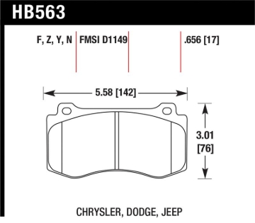 Picture of Hawk 06-07 Dodge Magnum SRT8 / 06-09 Challenger SRT8 / 05-07/09 Chrysler 300 C SRT8 HPS Street Front
