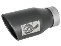 Picture of aFe MACH Force-Xp 3in 304 SS Metallic Black Exhaust Tip 3in In x 4-1/2in Out x 9in L Bolt-On Left
