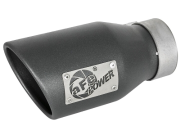 Picture of aFe MACH Force-Xp 3in 304 SS Metallic Black Exhaust Tip 3in In x 4-1/2in Out x 9in L Bolt-On Left