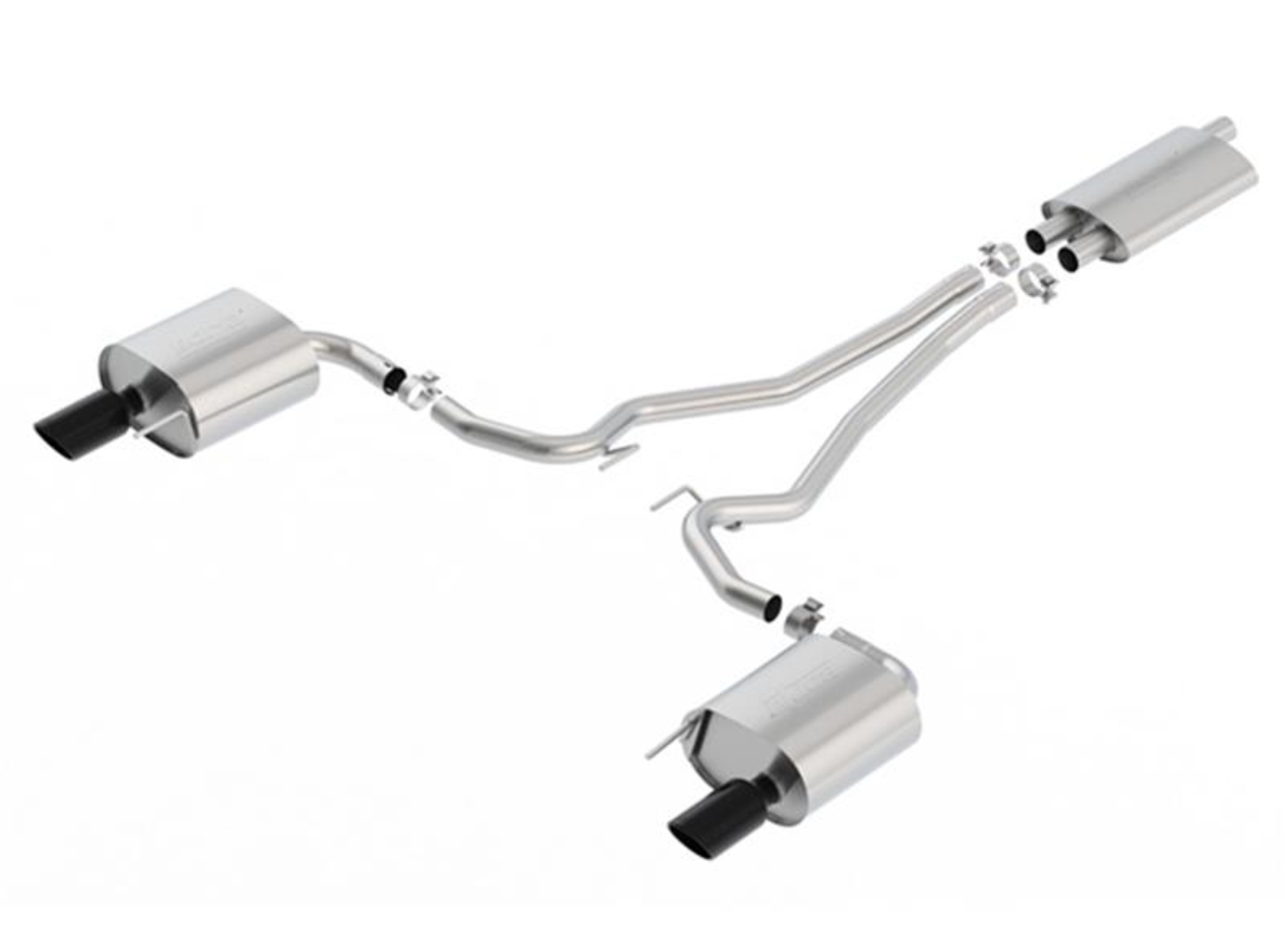 Picture of Borla 15-17 Ford Mustang EcoBoost 2.3L EC-Type Cat Back Single Round 4.0in OD 9.5in L Tips Exhaust