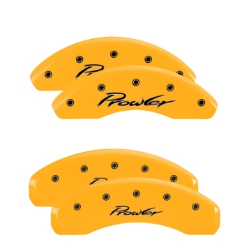 Picture of MGP 4 Caliper Covers Engraved Front & Rear 97-02 Chrysler Prowler Yellow Finish Black Prowler Logo