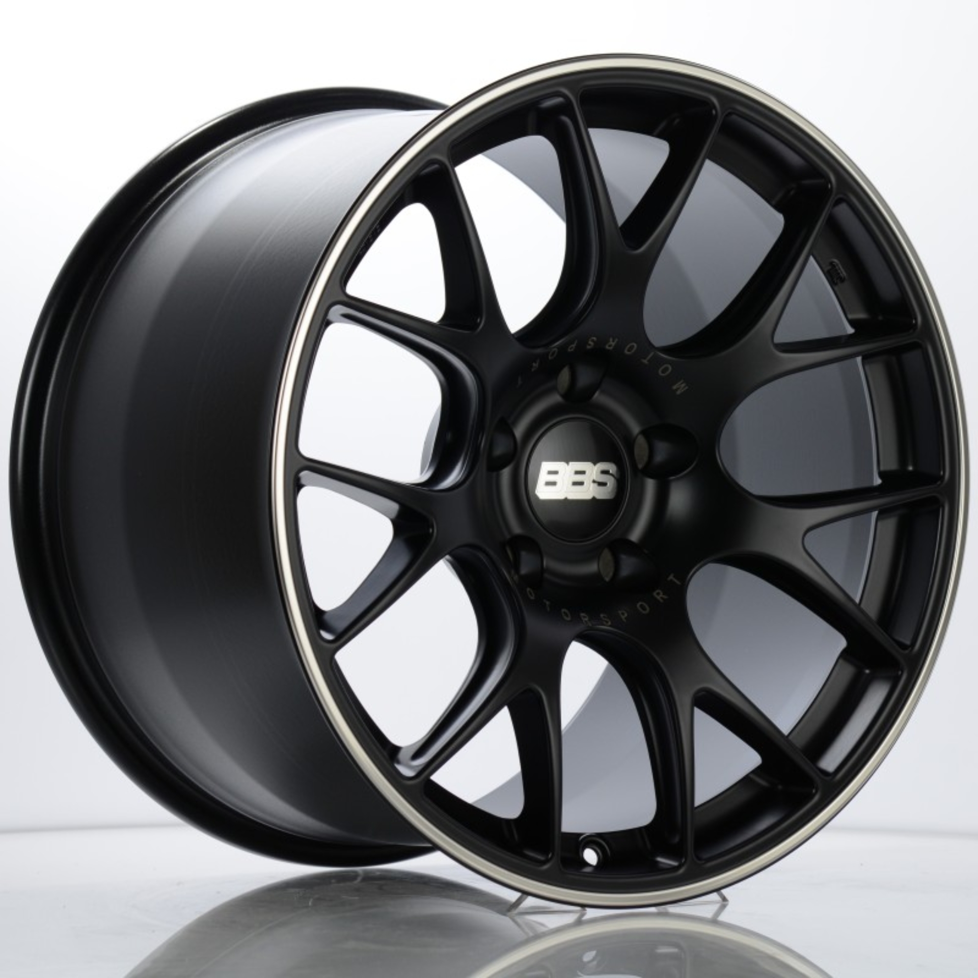 Picture of BBS CH-R 19x12 5x130 ET45 CB71.6 Satin Black Polished Rim Protector Wheel w/ Motorsport Etching