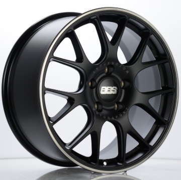 Picture of BBS CH-R 19x8.5 5x130 ET51 CB71.6 Satin Black Polished Rim Protector Wheel w/ Motorsport Etching
