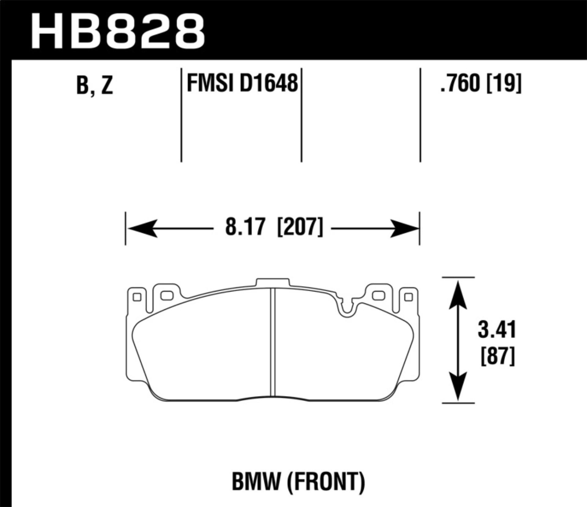 Picture of Hawk 12-17 BMW M6 / 14-17 BMW M6 Gran Coupe / 13-16 BMW M5 Performance Ceramic Front Brake Pads