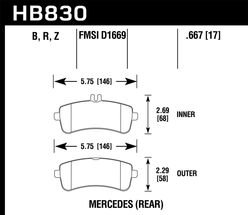 Picture of Hawk Performance HAWK Ceramic Brake Pad Sets - HB830Z.667