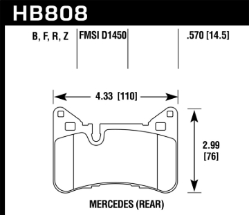 Picture of Hawk 10-15 Mercedes-Benz E63 AMG / 14-16 Mercedes-Benz E63 AMG S Ceramic Street Rear Brake Pads
