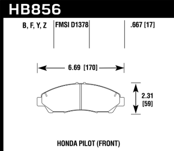 Picture of Hawk 09-15 Honda Pilot Performance Ceramic Street Front Brake Pads