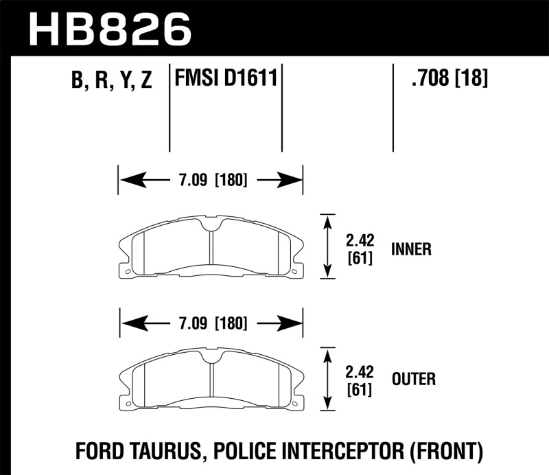 Picture of Hawk Performance HAWK Ceramic Brake Pad Sets - HB826Z.708