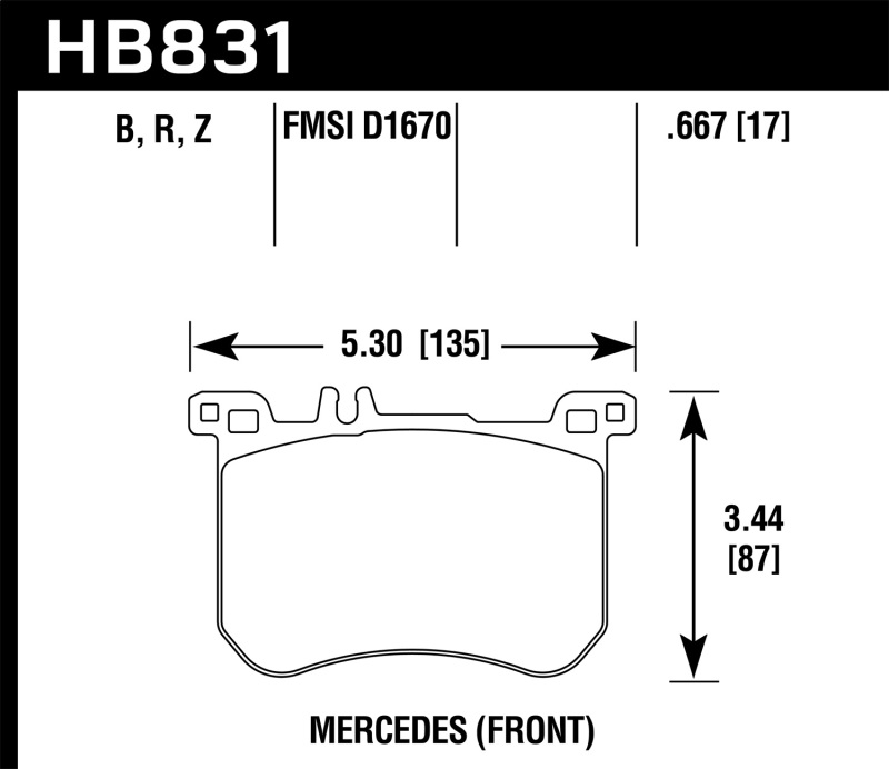 Picture of Hawk Performance HAWK HPS 5.0 Brake Pad Sets - HB831B.667