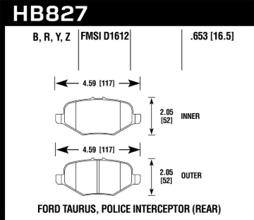 Picture of Hawk 13-16 Ford Taurus SHO HPS 5.0 Rear Brake Pads