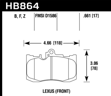 Picture of Hawk 13-17 Lexus GS350/GS350 F Sport / 12-17 Lexus IS350 HPS Street Front Brake Pads