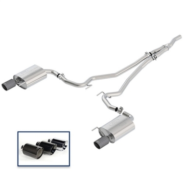 Picture of Ford Racing 2018 Mustang 2.3L Ecoboost Cat-Back Touring Exhaust System w/Carbon Fiber Tips