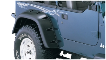 Picture of Bushwacker 87-95 Jeep Wrangler Cutout Style Flares 2pc Cutting Optional Not Renegade - Black
