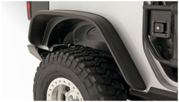 Picture of Bushwacker 07-18 Jeep Wrangler Flat Style Flares 2pc Fits 2-Door Sport Utility Only - Black