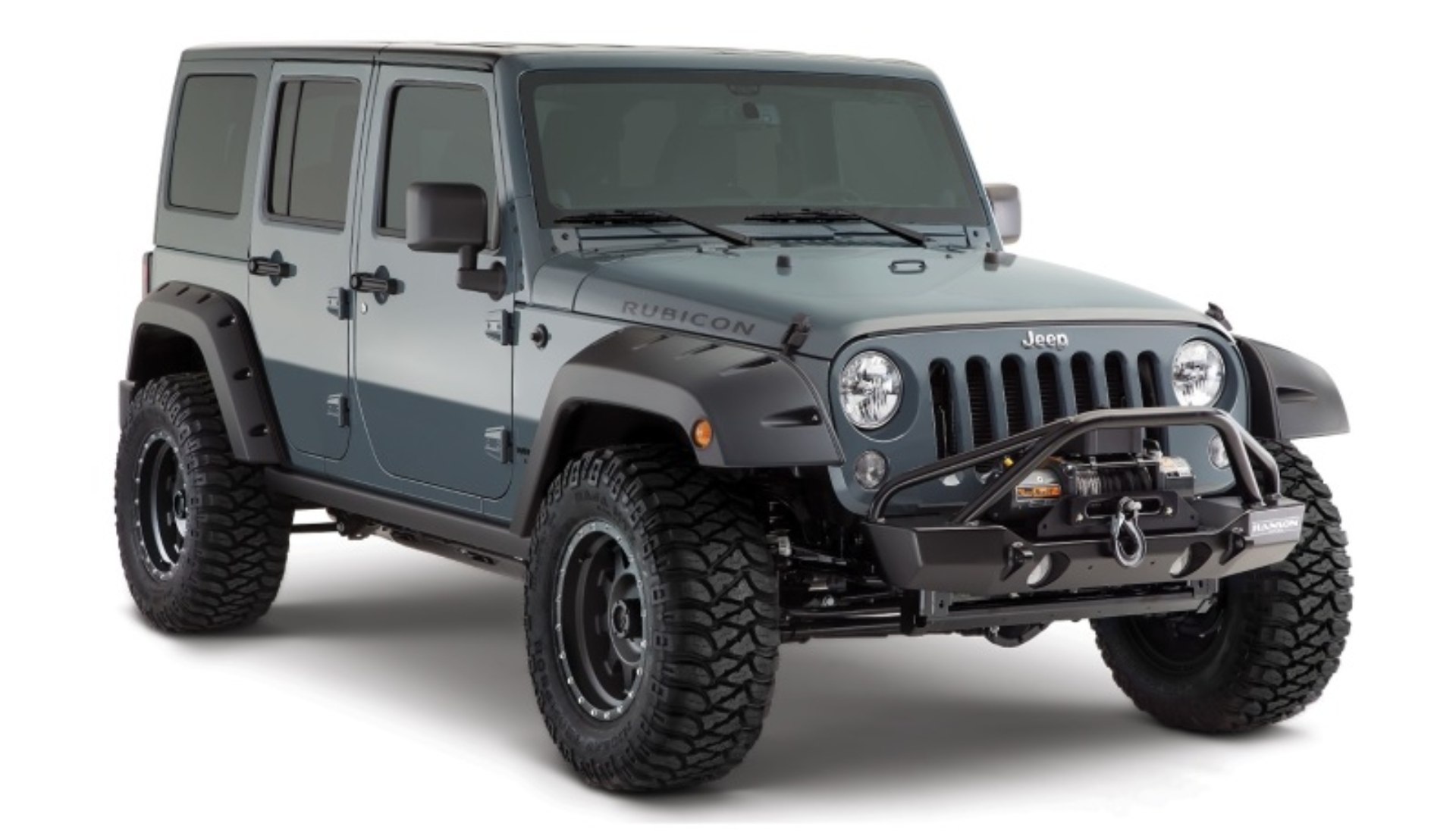 Picture of Bushwacker 07-18 Jeep Wrangler Unlimited Pocket Style Flares 2pc 4-Door Sport Utility Only - Black