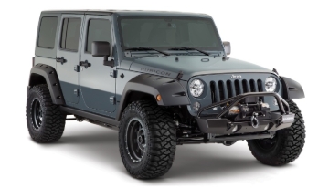 Picture of Bushwacker 07-18 Jeep Wrangler Unlimited Pocket Style Flares 2pc 4-Door Sport Utility Only - Black