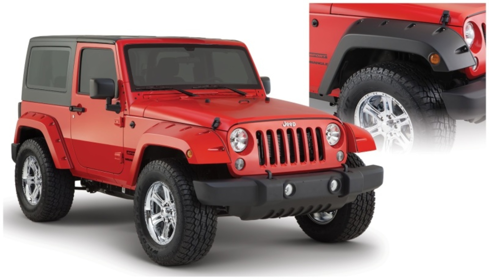 Picture of Bushwacker 07-18 Jeep Wrangler Pocket Style Flares 2pc - Black