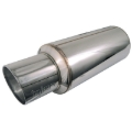 Picture of Injen 2 3/8 Universal Muffler w/Stainless Steel resonated rolled tip (Injen embossed logo)