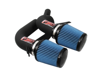 Picture of Injen 08-09 535i E60 3.0L L6 Twin intake & AMSOIL Filters Wrinkle Black Short Ram Intake