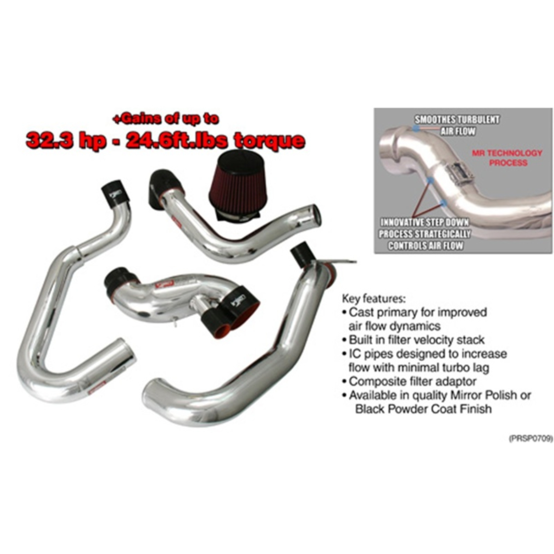 Picture of Injen 03-06 Evo 8/9/MR Cast Aluminum Intake System w/ Full Intercooler Piping Black Short Ram Intake
