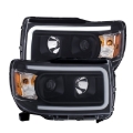 Picture of ANZO 2015+ GMC Canyon Projector Headlights w/ Plank Style Design Black w/ Amber