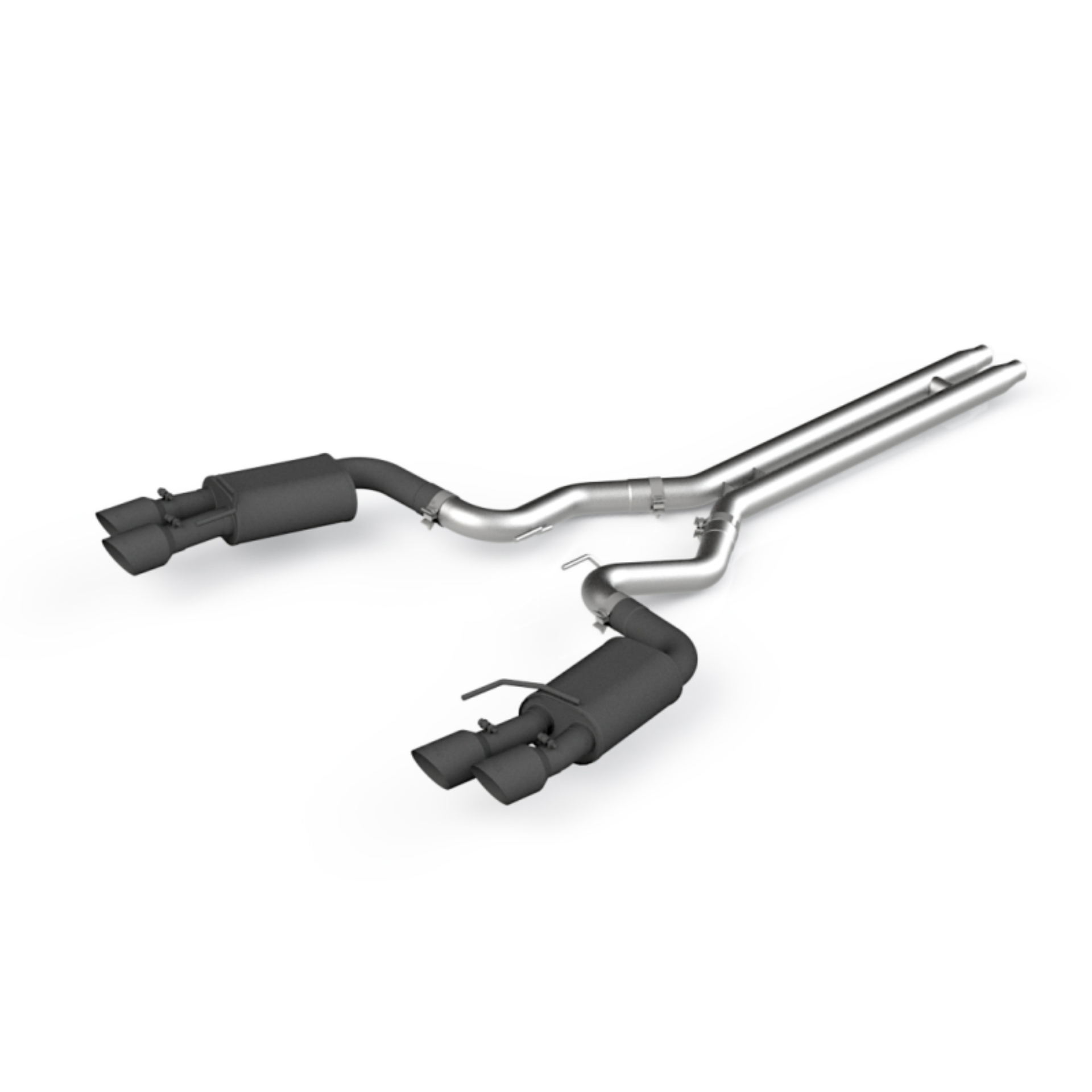 Picture of MBRP 18-19 Ford Mustang GT 5.0 3in Dual Split Rear Cat Back w/ Quad 4in Dual Wall Tips- Black Coated