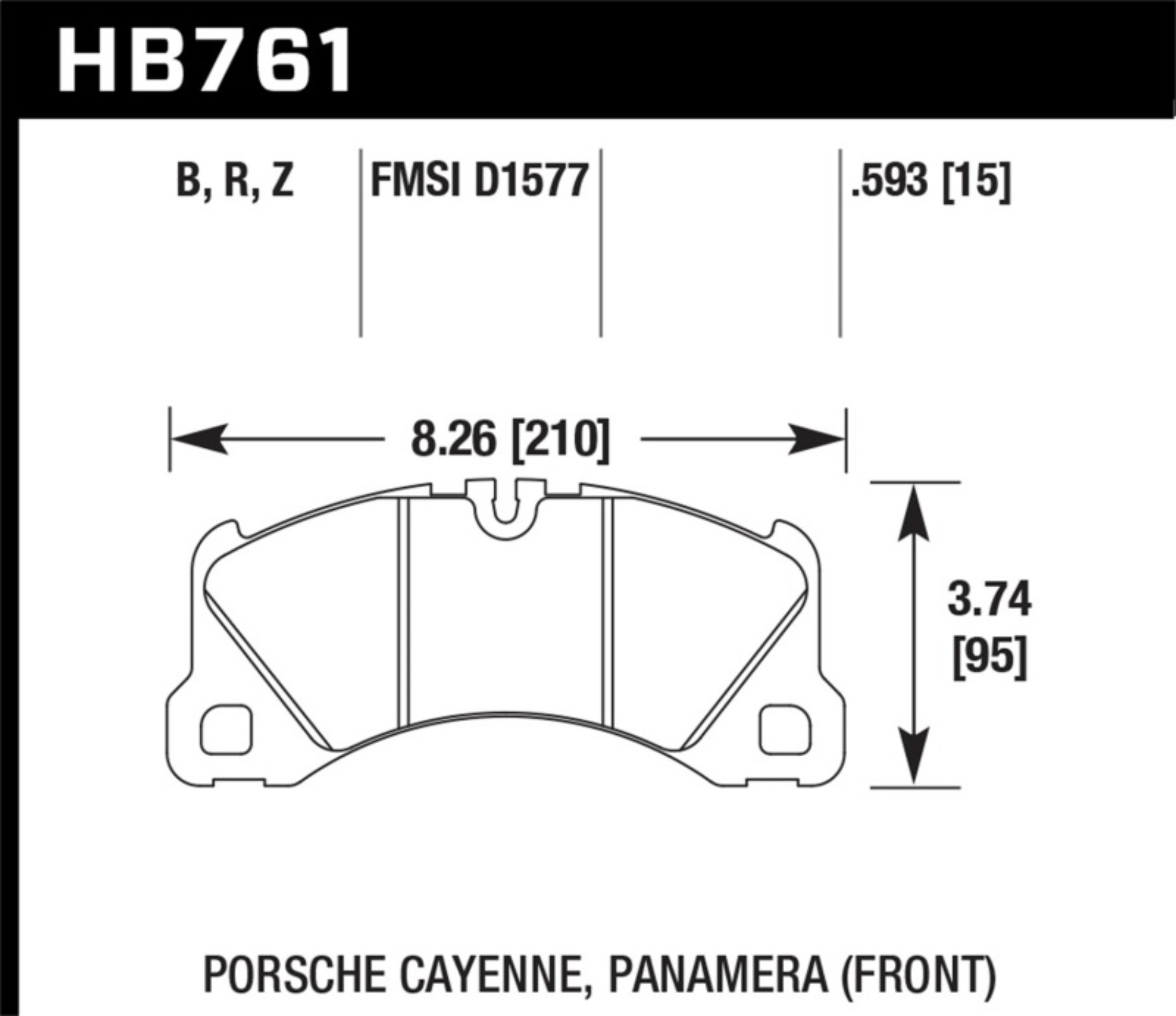 Picture of Hawk 10-13 Porsche Panamera / 15-17 Porsche Macan Turbo HPS 5.0 Front Brake Pads