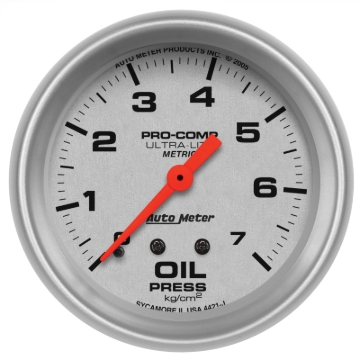 Picture of Autometer Ultra-Lite 66.7mm METRIC 0-7 Kg/CM 2 Oil Pressure Mechanical Gauge