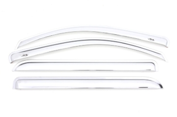 Picture of AVS 15-18 Chevy Silverado 2500 Crew Cab Ventvisor Front & Rear Window Deflectors 4pc - Chrome