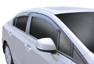 Picture of AVS 12-15 Honda Civic Ventvisor Outside Mount Window Deflectors 4pc - Smoke