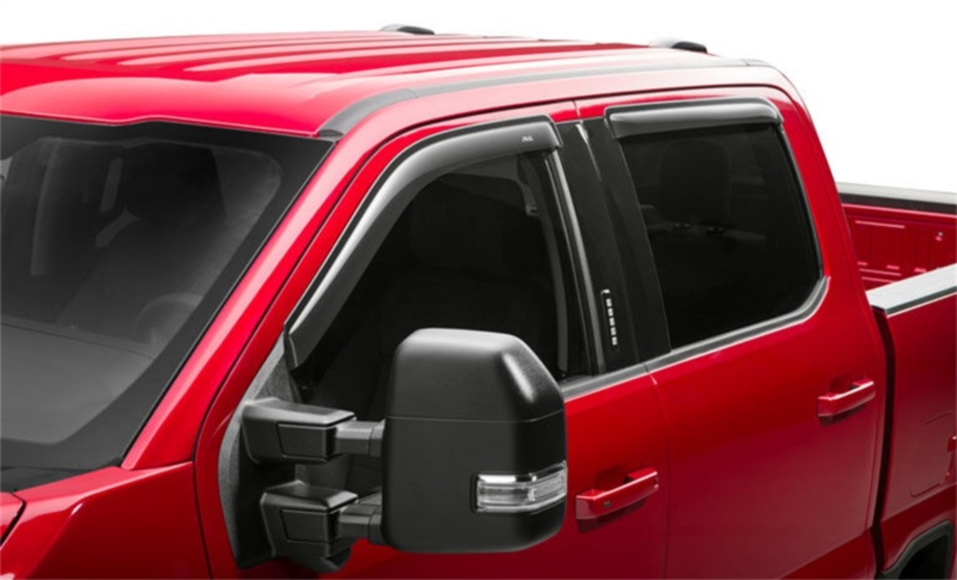 Picture of AVS 15-18 Ford F-150 Supercrew Ventvisor Outside Mount Window Deflectors 4pc - Smoke