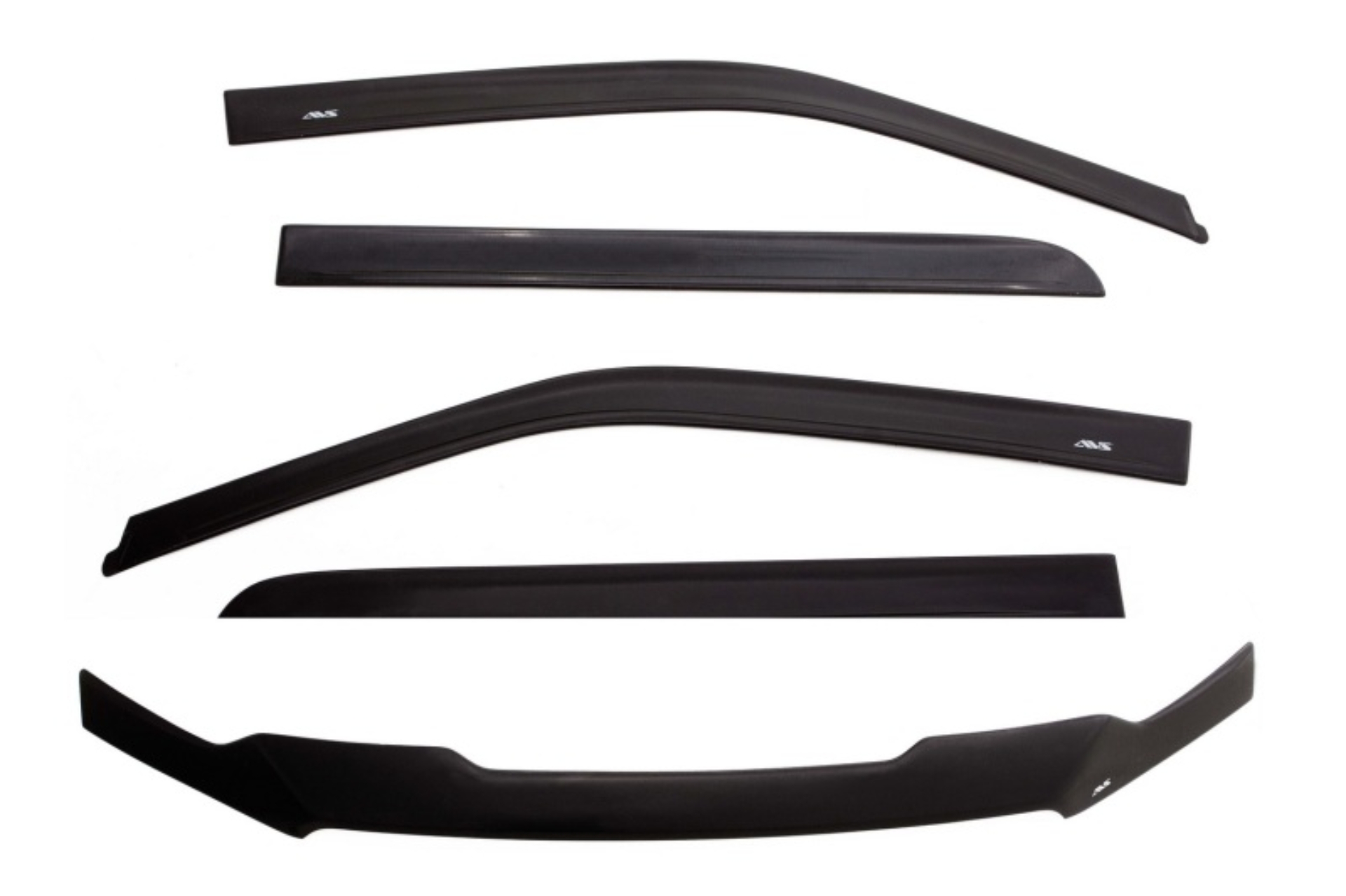 Picture of AVS 15-18 Chevy Silverado 2500 Crew Cab Ventvisor & Aeroskin Deflector Combo Kit - Matte Black