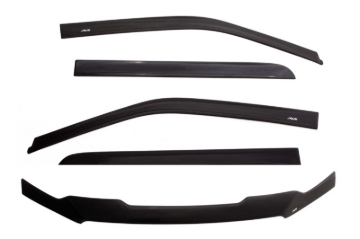 Picture of AVS 15-18 Chevy Silverado 2500 Crew Cab Ventvisor & Aeroskin Deflector Combo Kit - Matte Black