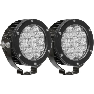 Picture of Westin Axis LED Auxiliary Light 4.75 inch Round Flood w/3W Osram (Set of 2) - Black