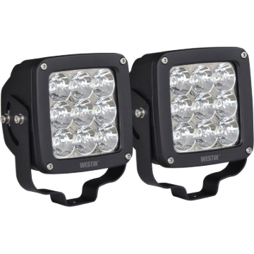 Picture of Westin Axis LED Auxiliary Light 4.5 inch x 4.5 inch Square Spot w/3W Osram (Set of 2) - Black