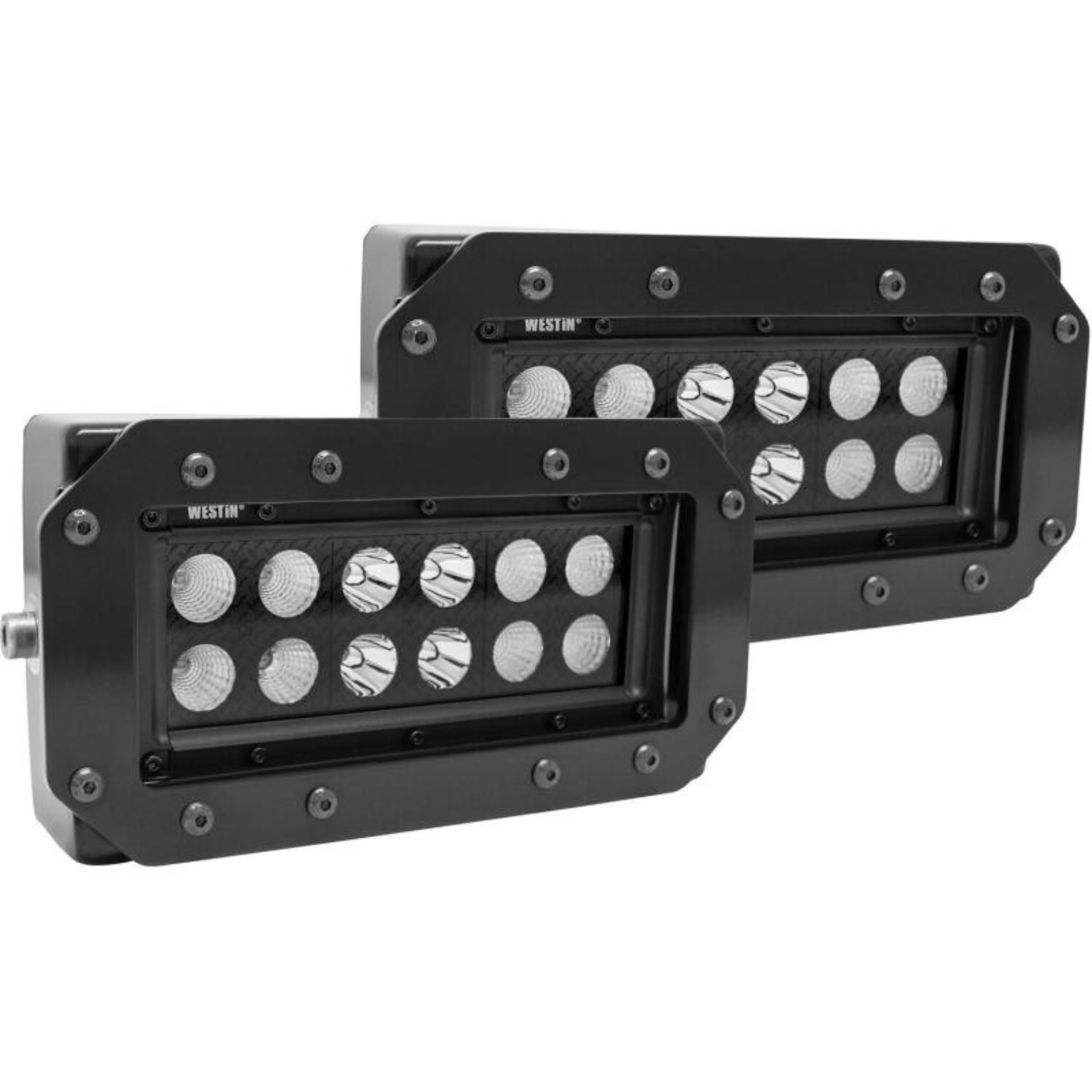 Picture of Westin HDX Flush Mount B-FORCE LED Light Kit (Set of 2) w/wiring harness - Black