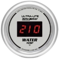Picture of Autometer Ultra-Lite 2-1/16in 340 Deg F Silver Dial Digital w/ Red LED Water Temperature Gauge
