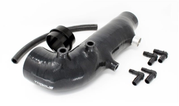 Picture of Torque Solution Turbo Inlet Hose Black: 02-07 Subaru WRX / 04-18 STI / 05-09 Legacy GT / 04-13 FTX