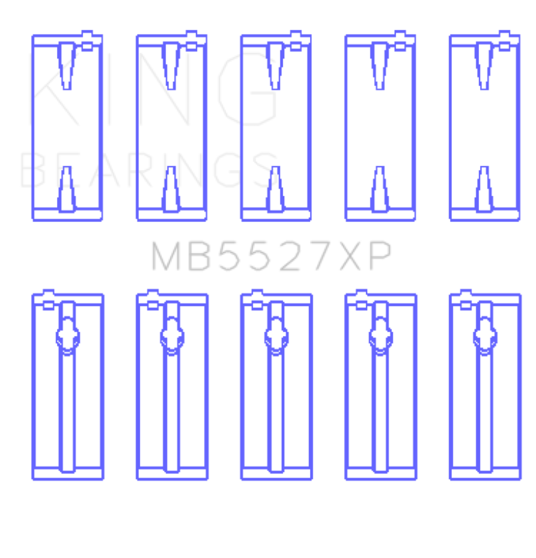 Picture of King Engine Bearings Toyota 4AGE/4AGZE 16V 1.6L (Size .026) Performance Main Bearing Set