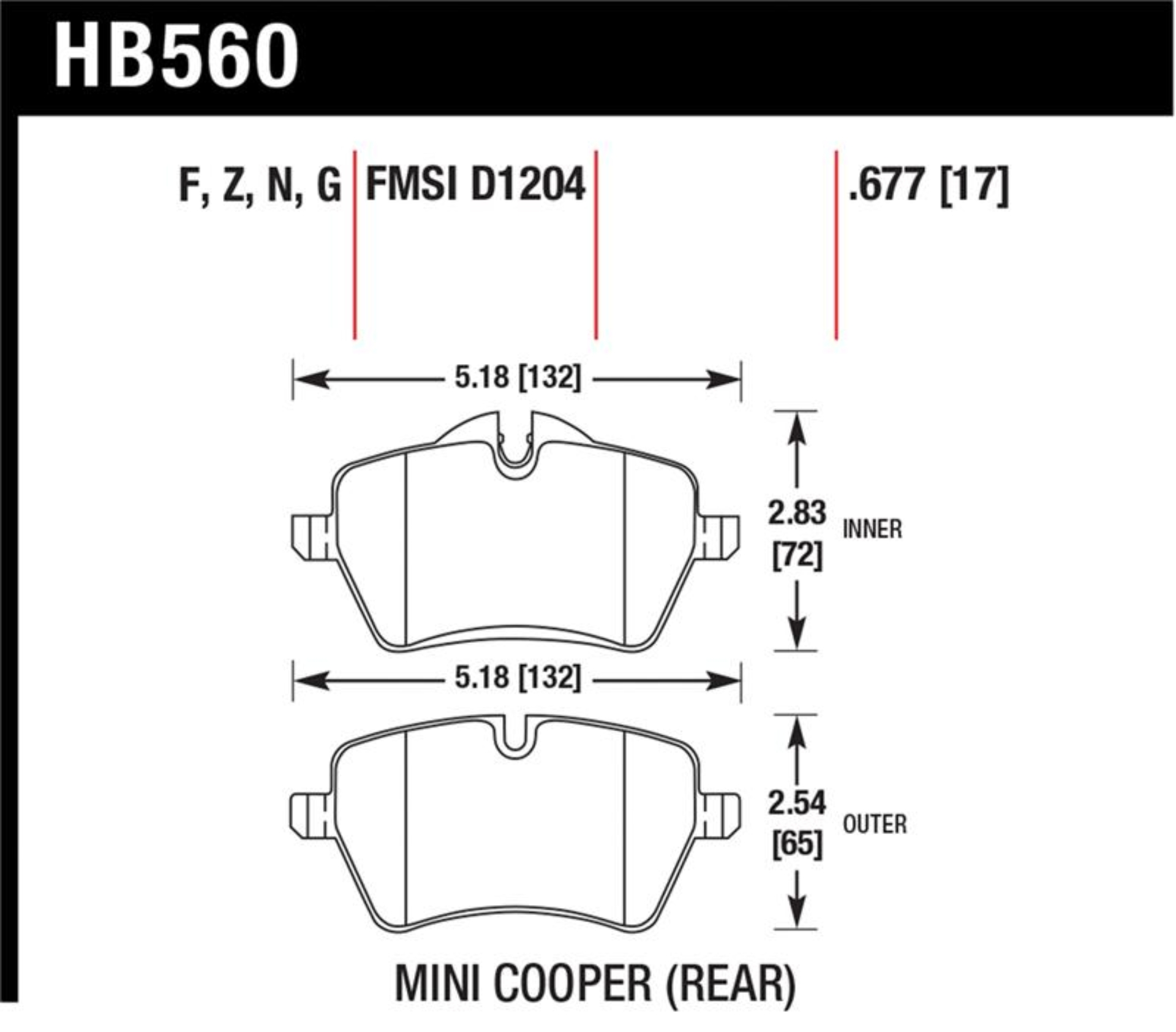Picture of Hawk 06-15 Mini Cooper DTC-60 Race Front Brake Pads