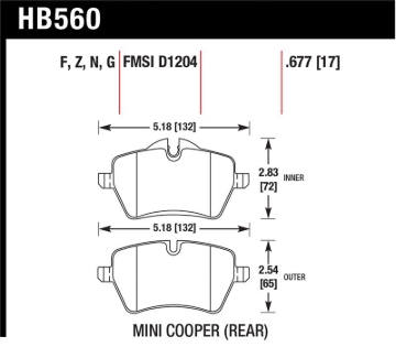 Picture of Hawk 06-15 Mini Cooper DTC-60 Race Front Brake Pads
