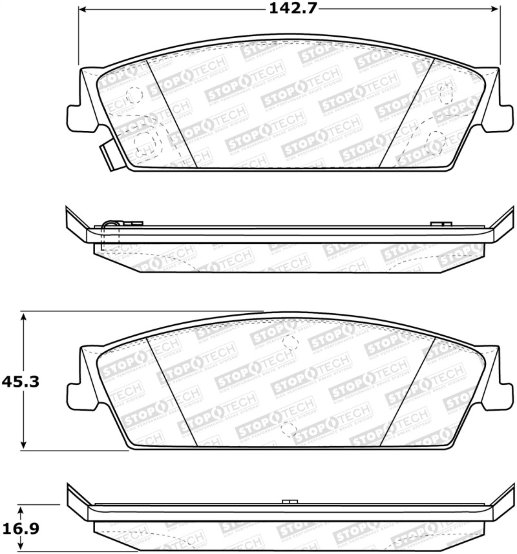 Picture of Street Brake Pads with Shims and Hardware
