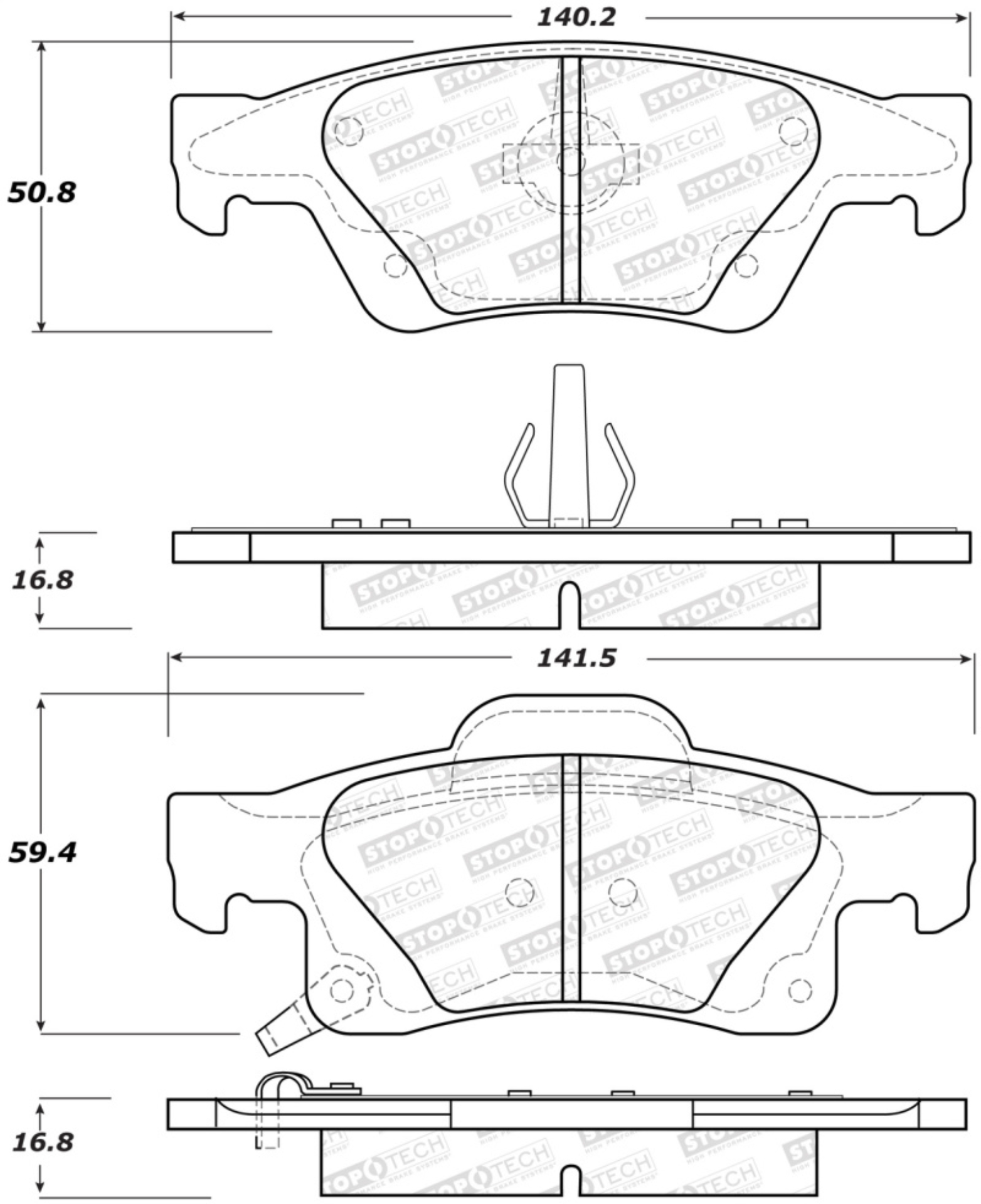Picture of Street Brake Pads with Shims and Hardware