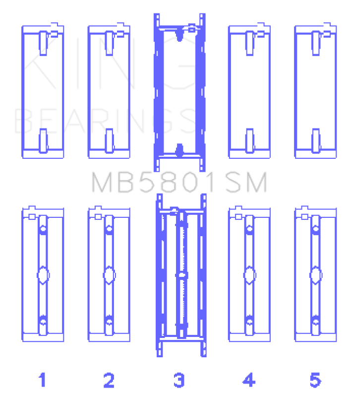 Picture of King Engine Bearings KING Main Bearings - MB5801SM