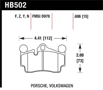 Picture of Hawk Porsche / Volkswagen HPS Street Rear Brake Pads
